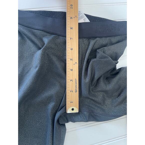 Nike Pro Dri Fit Metallic Gold Shimmer Training Leggings Running Womens Medium - Picture 8 of 9